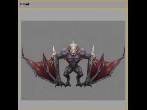 low poly 3d monster - bone bat 02 3D Model