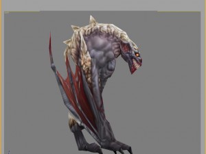 low poly 3d monster - bone bat 02 3D Model