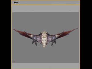 low poly 3d monster - bone bat 02 3D Model