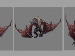 low poly 3d monster - bone bat 02 3D Model