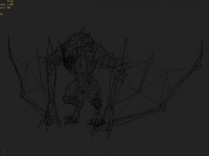 low poly 3d monster - bone bat 02 3D Model