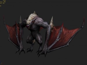 low poly 3d monster - bone bat 02 3D Model