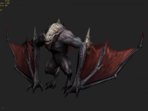 low poly 3d monster - bone bat 02 3D Model