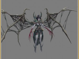 low poly 3d monster - lady bone Model 3D