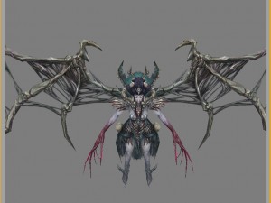 low poly 3d monster - lady bone Model 3D