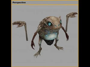 low poly 3d monster - white bones 3D Model