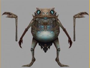 low poly 3d monster - white bones 3D-Modell