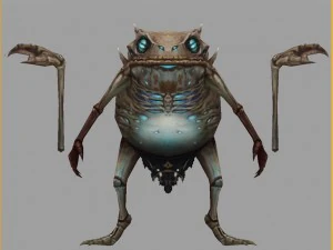 low poly 3d monster - white bones 3D Model