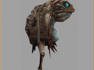 low poly 3d monster - white bones 3D-Modell
