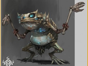 low poly 3d monster - white bones 3D-Modell