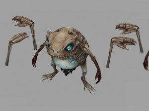 low poly 3d monster - white bones 3D-Modell