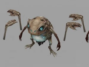 low poly 3d monster - white bones 3D Model