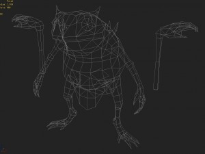 low poly 3d monster - white bones 3D-Modell