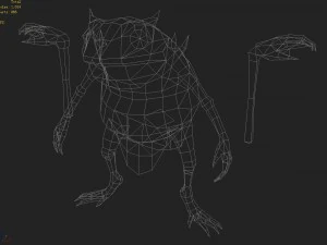 low poly 3d monster - white bones 3D Model