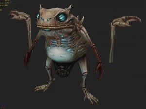 low poly 3d monster - white bones 3D Model