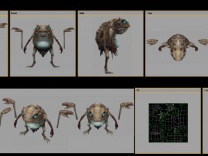 low poly 3d monster - white bones 3D-Modell