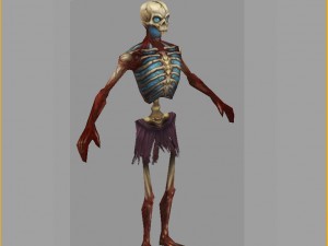 low poly 3d monster - bone home Modello 3D