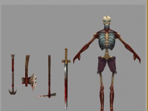 low poly 3d monster - bone home Modello 3D