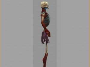 low poly 3d monster - bone home Modello 3D