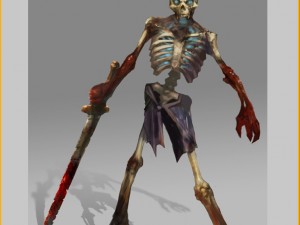 low poly 3d monster - bone home Modello 3D