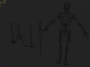 low poly 3d monster - bone home Modello 3D