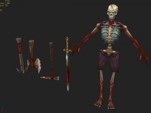 low poly 3d monster - bone home Modello 3D