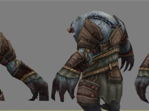 low poly 3d monster - white wind 06 3D Model