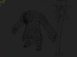 low poly 3d monster - white wind 06 3D Model