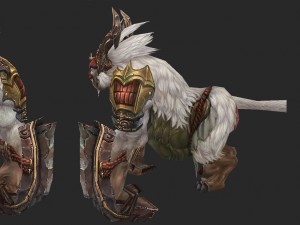 low poly 3d monster - white stork 3D 모델