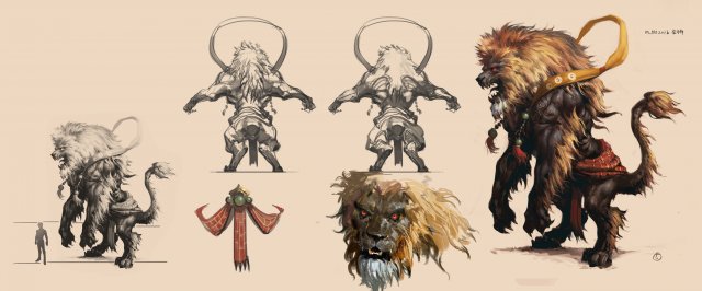 low poly 3d monster - po lin monastery golden lion 3D 모델 .c4d .max .obj .3ds .fbx .stl .blend 