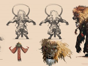 low poly 3d monster - po lin monastery golden lion 3D Model
