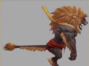 low poly 3d monster - po lin monastery golden lion 3D 모델
