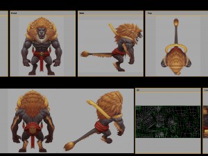low poly 3d monster - po lin monastery golden lion 3D 모델
