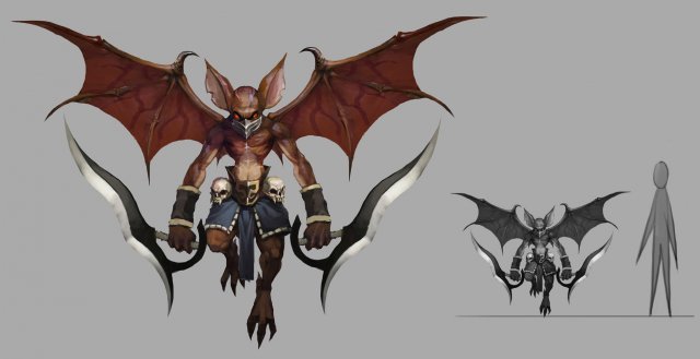 low poly 3d monster - batman 3D Модель .c4d .max .obj .3ds .fbx .stl .blend 