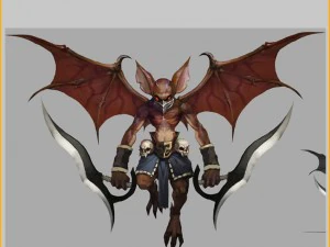 low poly 3d monster - batman 3D Model