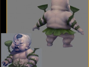 low poly 3d monster - twin lotus monster Model 3D
