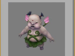 low poly 3d monster - the twin lotus monster 02 3D Model