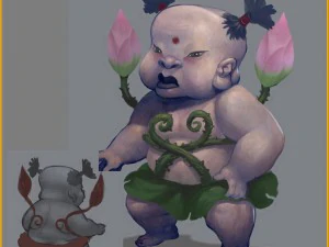 low poly 3d monster - the twin lotus monster 02 3D Model