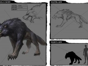 low poly 3d monster - dark wolf 3D Model