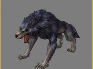 low poly 3d monster - dark wolf Model 3D
