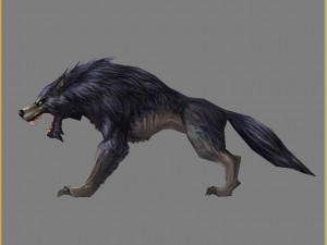 low poly 3d monster - dark wolf Model 3D