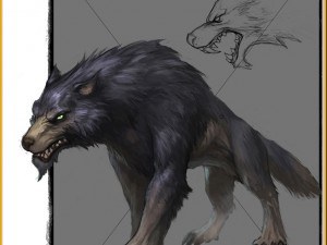 low poly 3d monster - dark wolf Model 3D