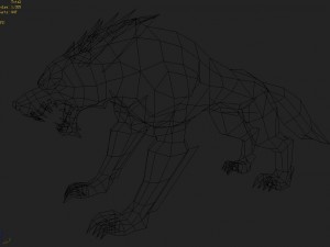 low poly 3d monster - dark wolf Model 3D