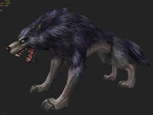 low poly 3d monster - dark wolf Model 3D