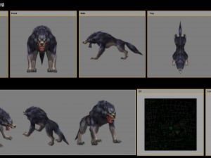 low poly 3d monster - dark wolf Model 3D