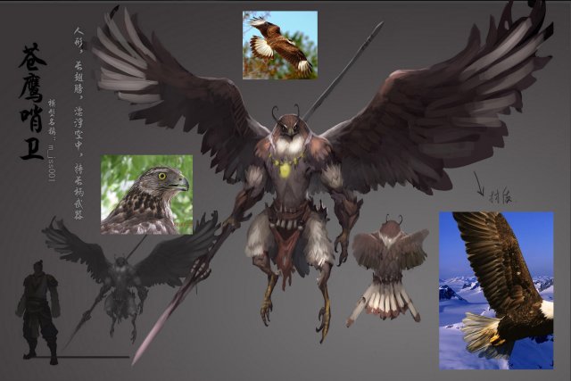 low poly 3d monster - goshawk sentinel Modello 3D .c4d .max .obj .3ds .fbx .stl .blend 