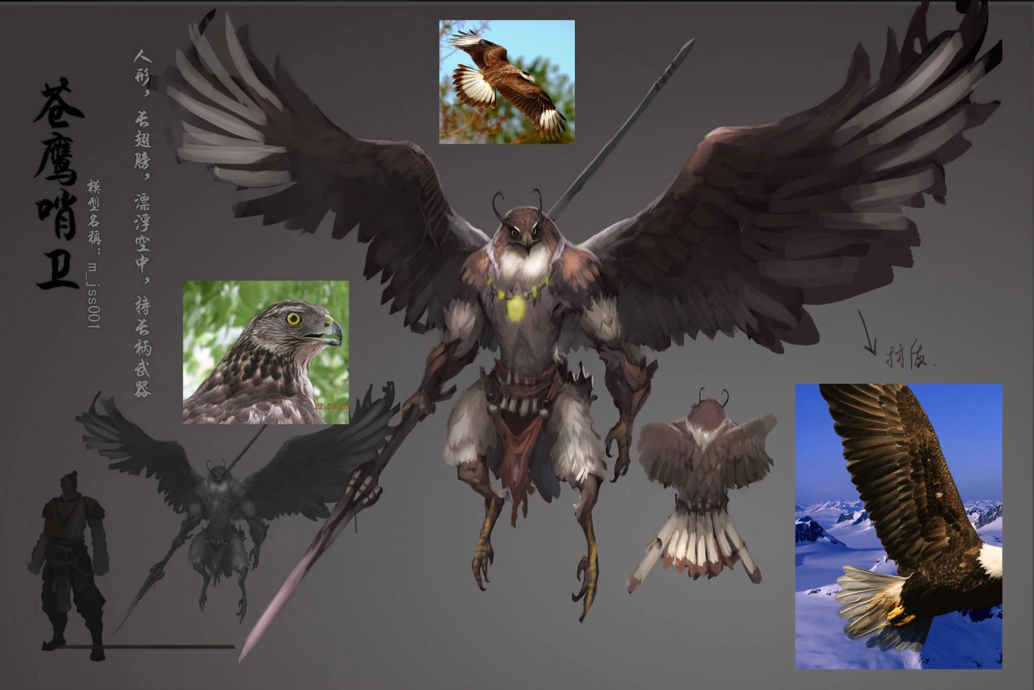 low poly 3d monster - goshawk sentinel 3D Model .c4d .max .obj .3ds .fbx .stl .blend