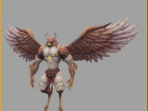 low poly 3d monster - goshawk sentinel Modello 3D