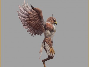low poly 3d monster - goshawk sentinel Modello 3D