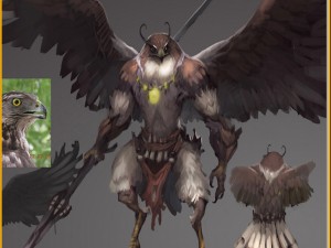 low poly 3d monster - goshawk sentinel Modello 3D